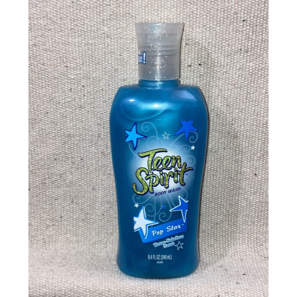 Vintage Teen Spirit Pop Star Berry Scent Blue Shimmer Glitt￼er Body Wash 8oz New